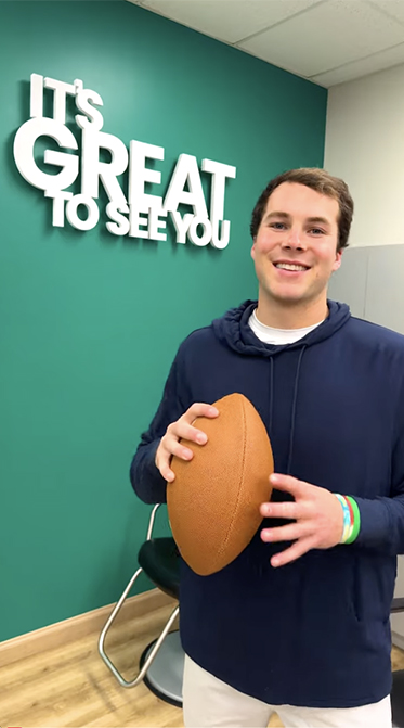 video player - College Football Quarterback Riley Leonard Gets a Winning Haircut